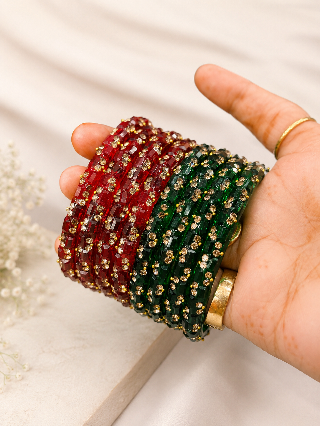 Stone Studded Kada (Set of 4)