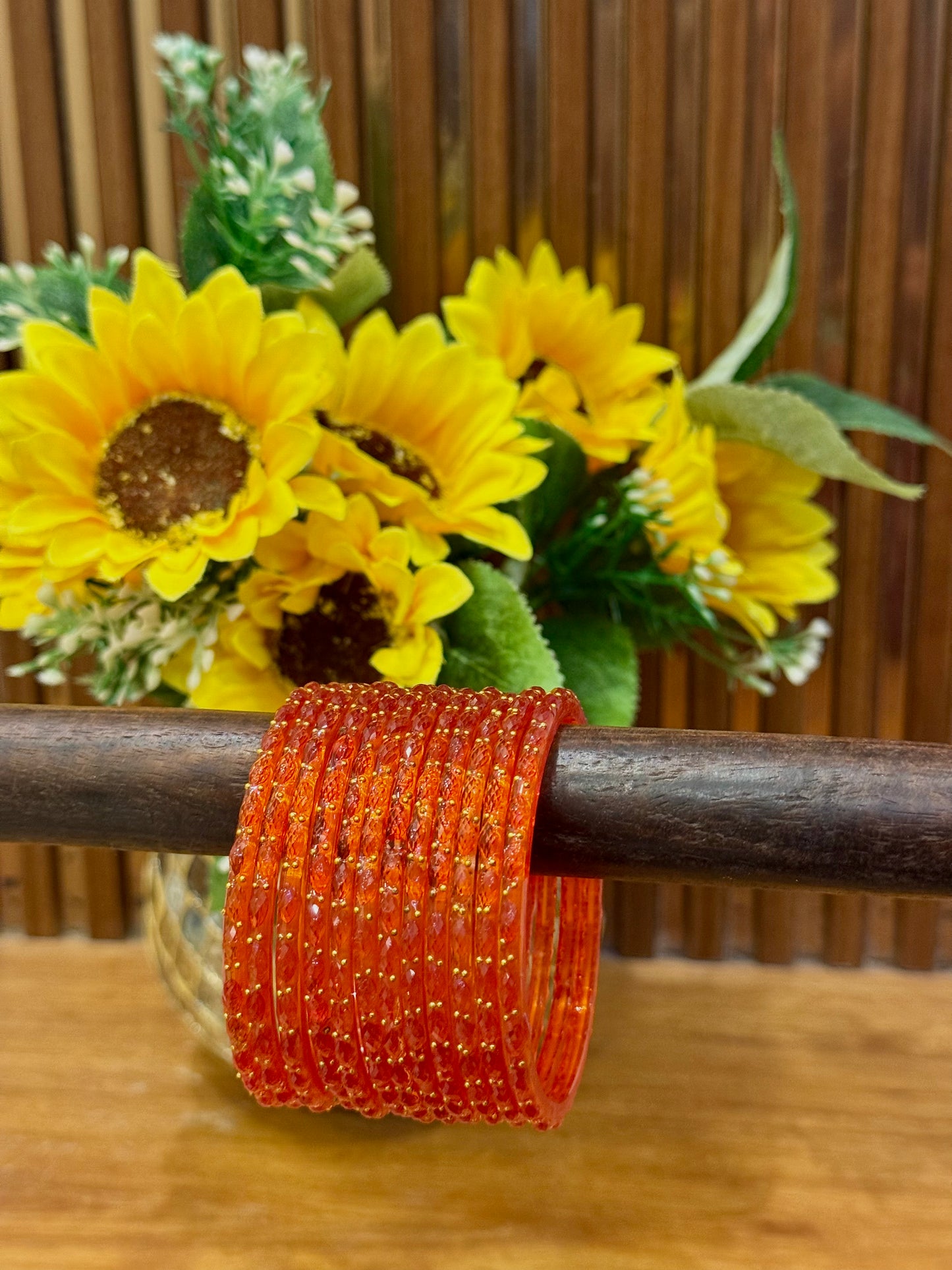 Orange Raindrop Bangles