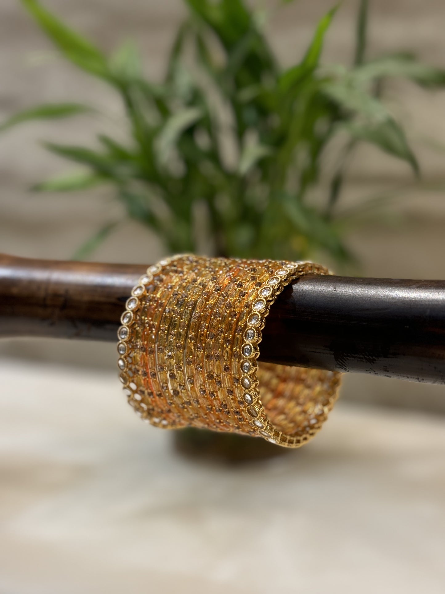Diamond Cut Mango Bangles