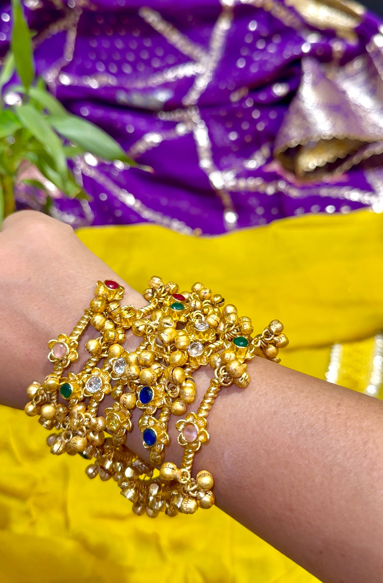 Kashmiri Ghungroo Bangles – Set of 4 (Pure Brass)