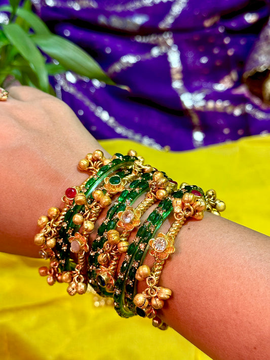 Kashmiri Ghungroo Bangles – Set of 4 (Pure Brass)
