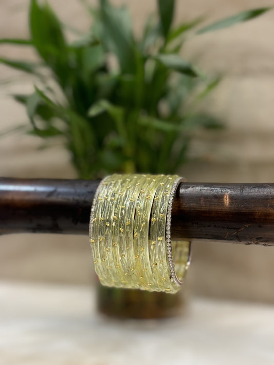 Raindrop Pastel Yellow Bangles