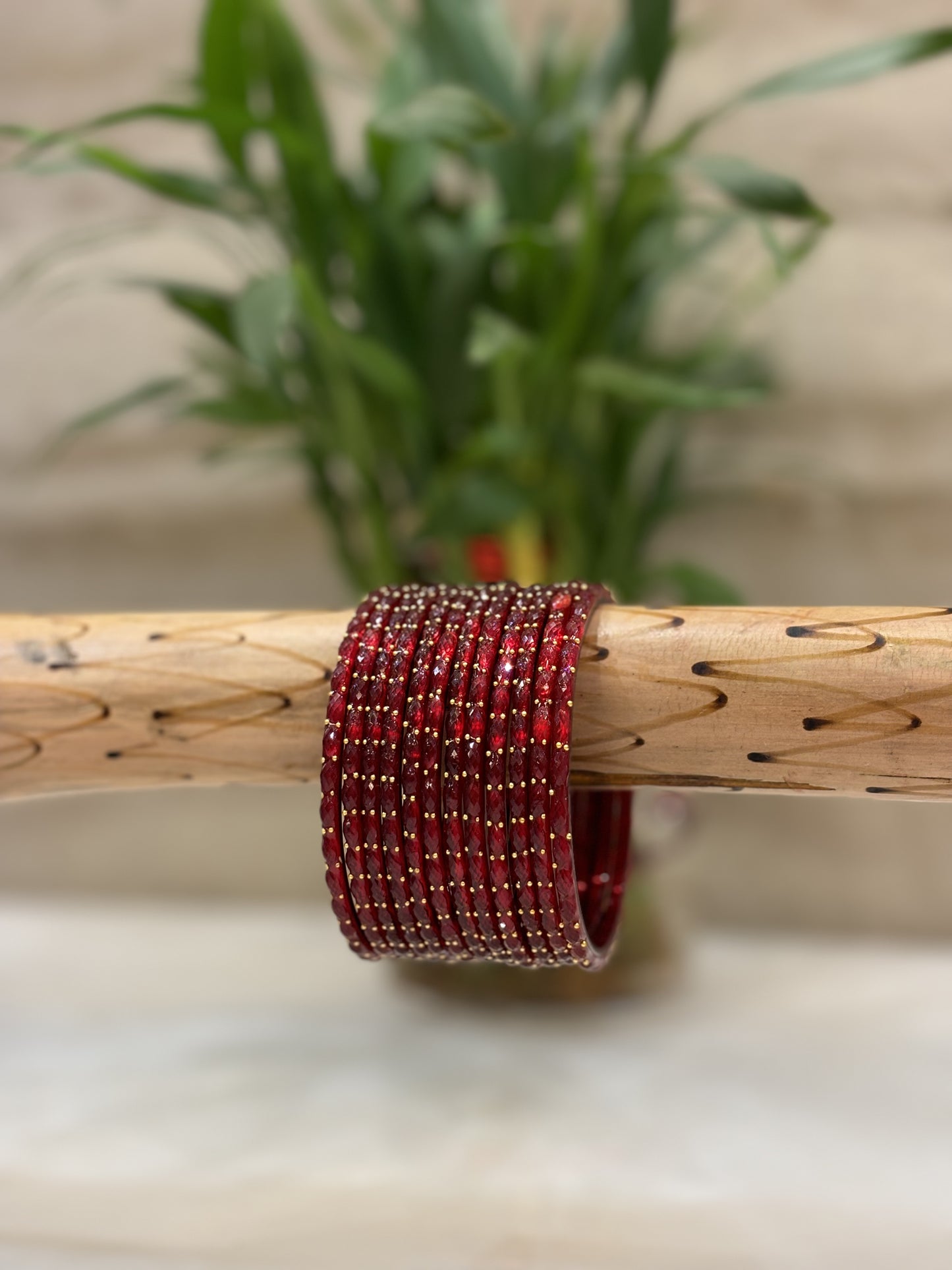 Raindrop Maroon Bangles
