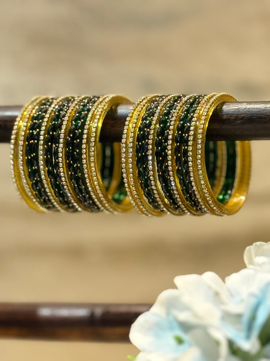 Sunehri Raindrop Bangles Combo